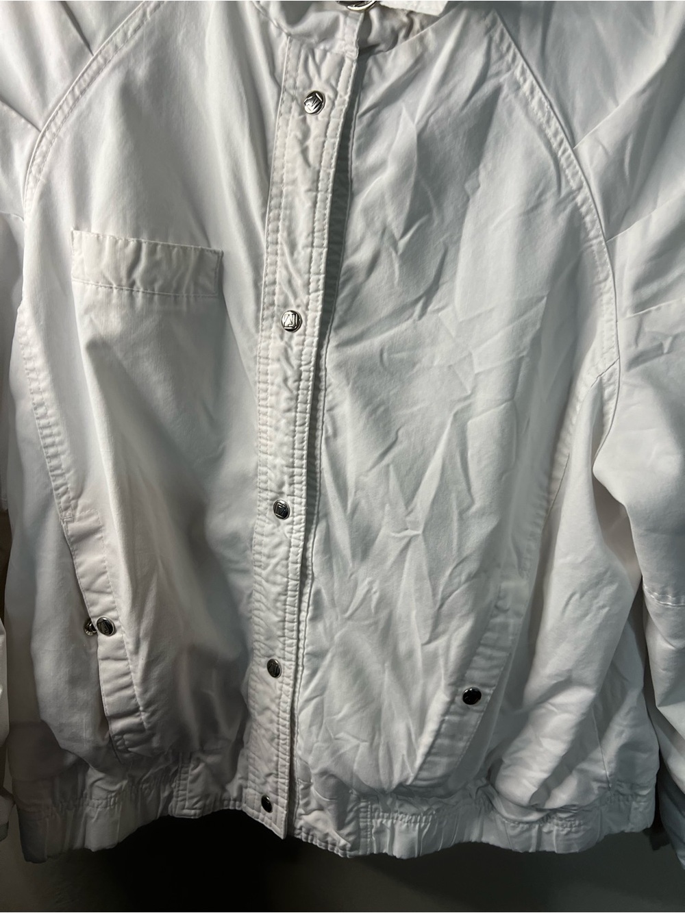 Andy Johns Vintage 80s White Reversible Windbreaker Bomber Jacket - Picture 4 of 10